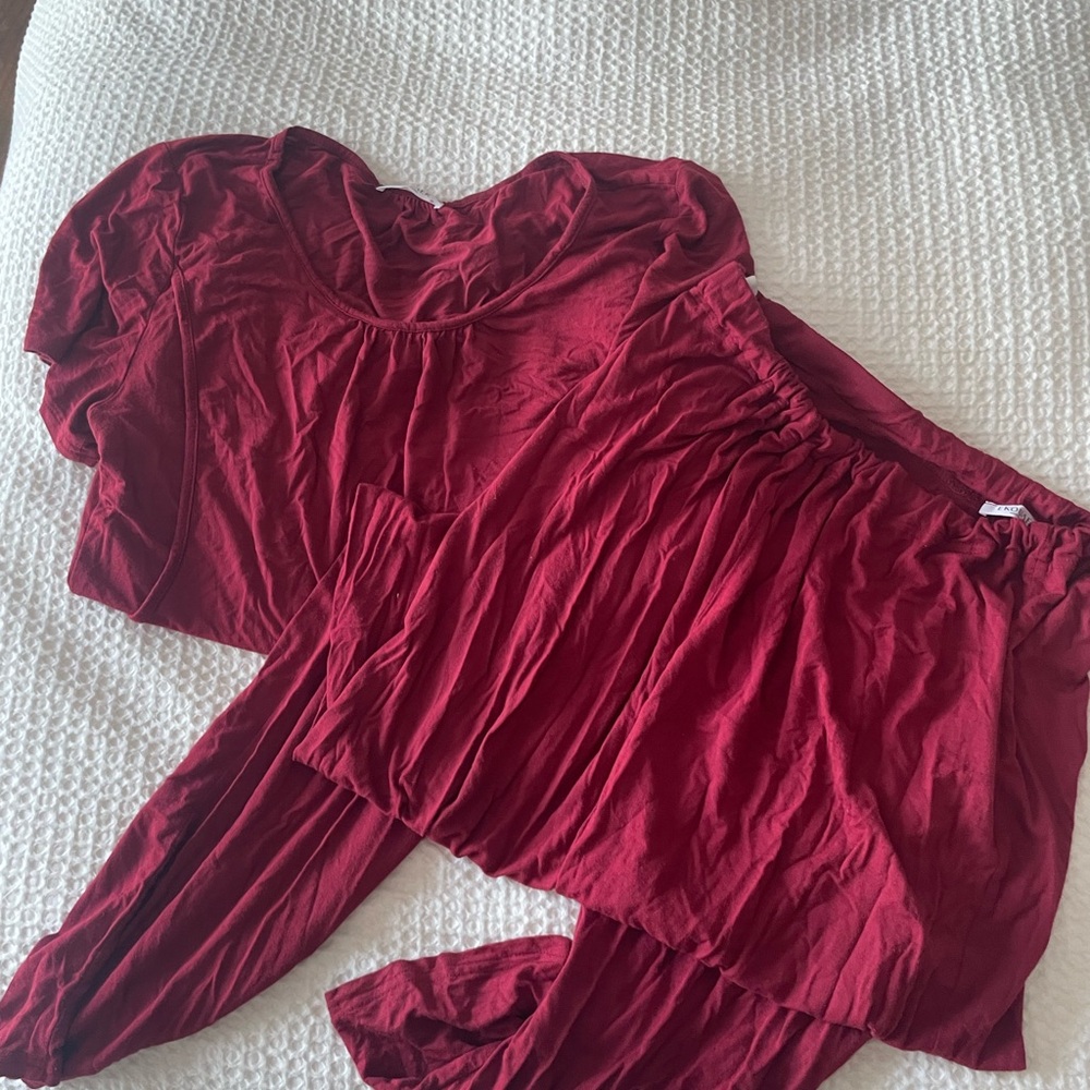 Wine Red Maternity/Nursing Friendly Loungewear/Pjs